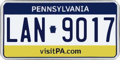 PA license plate LAN9017