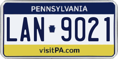 PA license plate LAN9021
