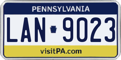 PA license plate LAN9023
