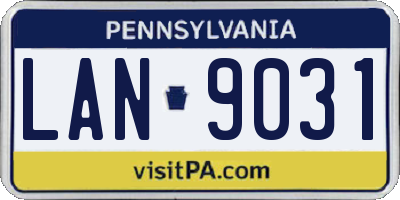 PA license plate LAN9031