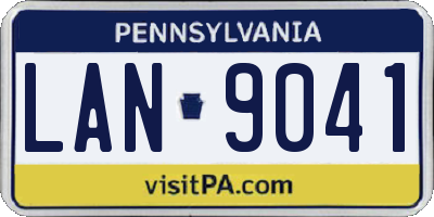 PA license plate LAN9041