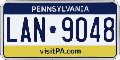 PA license plate LAN9048