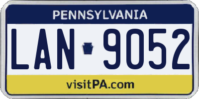 PA license plate LAN9052