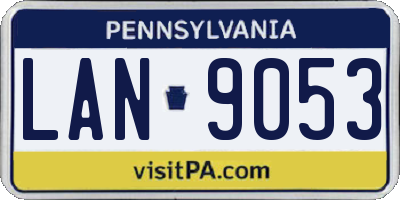 PA license plate LAN9053