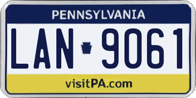 PA license plate LAN9061