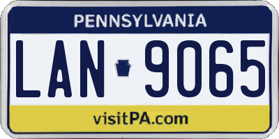 PA license plate LAN9065