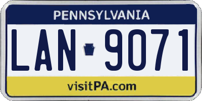 PA license plate LAN9071
