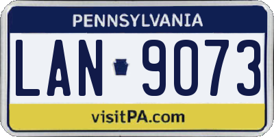 PA license plate LAN9073