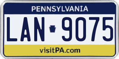 PA license plate LAN9075