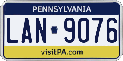 PA license plate LAN9076
