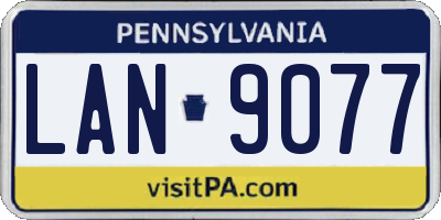 PA license plate LAN9077