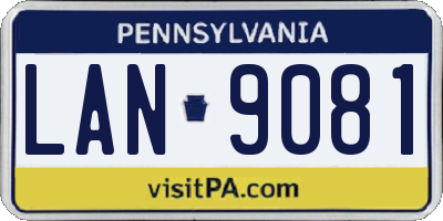 PA license plate LAN9081