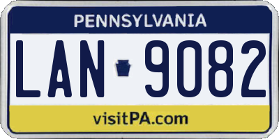 PA license plate LAN9082
