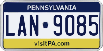 PA license plate LAN9085