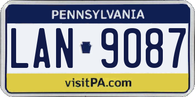 PA license plate LAN9087