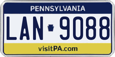 PA license plate LAN9088