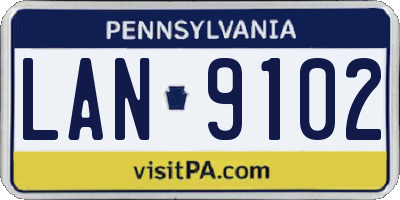PA license plate LAN9102