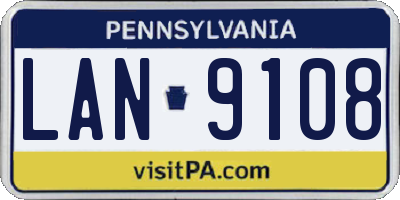 PA license plate LAN9108