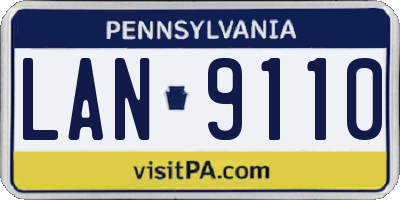 PA license plate LAN9110