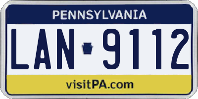 PA license plate LAN9112