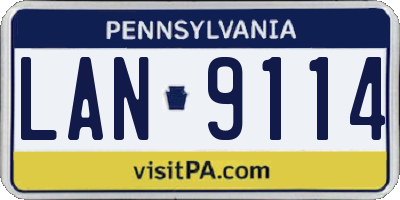 PA license plate LAN9114