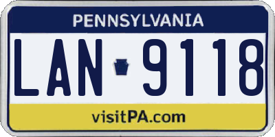 PA license plate LAN9118