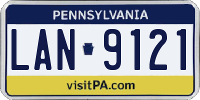 PA license plate LAN9121