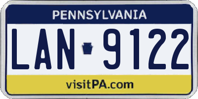 PA license plate LAN9122