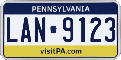 PA license plate LAN9123