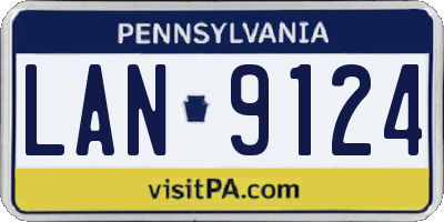 PA license plate LAN9124