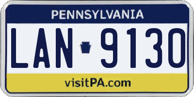 PA license plate LAN9130