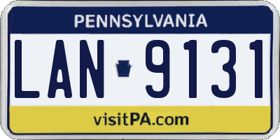 PA license plate LAN9131