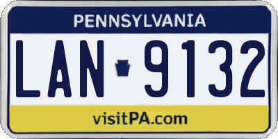 PA license plate LAN9132
