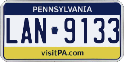 PA license plate LAN9133