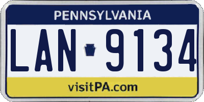 PA license plate LAN9134