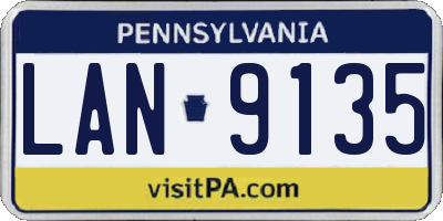 PA license plate LAN9135