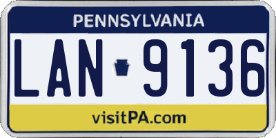 PA license plate LAN9136