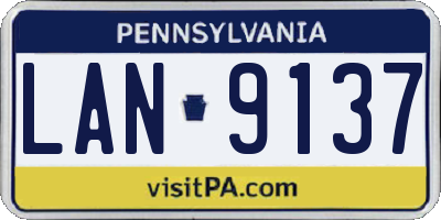 PA license plate LAN9137