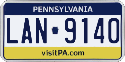 PA license plate LAN9140