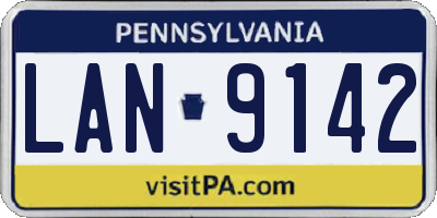 PA license plate LAN9142