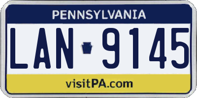 PA license plate LAN9145