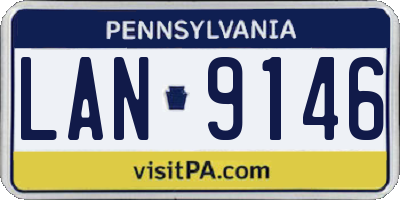 PA license plate LAN9146