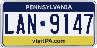 PA license plate LAN9147