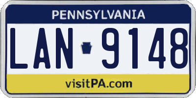 PA license plate LAN9148