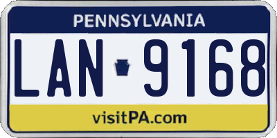PA license plate LAN9168