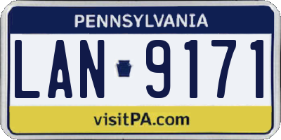 PA license plate LAN9171