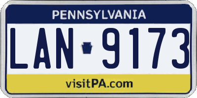 PA license plate LAN9173