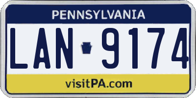 PA license plate LAN9174