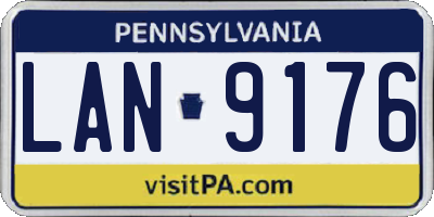 PA license plate LAN9176