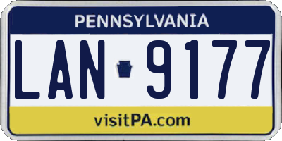 PA license plate LAN9177